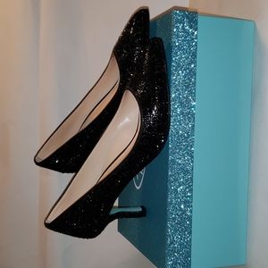 NWT Betsey Johnson size 7 sparkling glam 2" black kitten heels